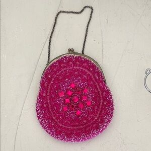BCBGMaxAzaria Beaded Pink Evening Bag